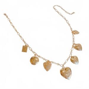 NEW ELLISON+YOUNG women's heart lockets charm necklace in gold